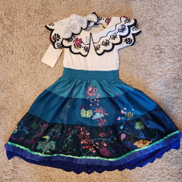 green emerald velvet dress Foierp Mirabel Dress for Kids Encanto Costume for Toddler Birthday Party  Cosplay Dress up Clothes with Bag Glasses Earrings : Clothing, Shoes &  Jewelry main image 1